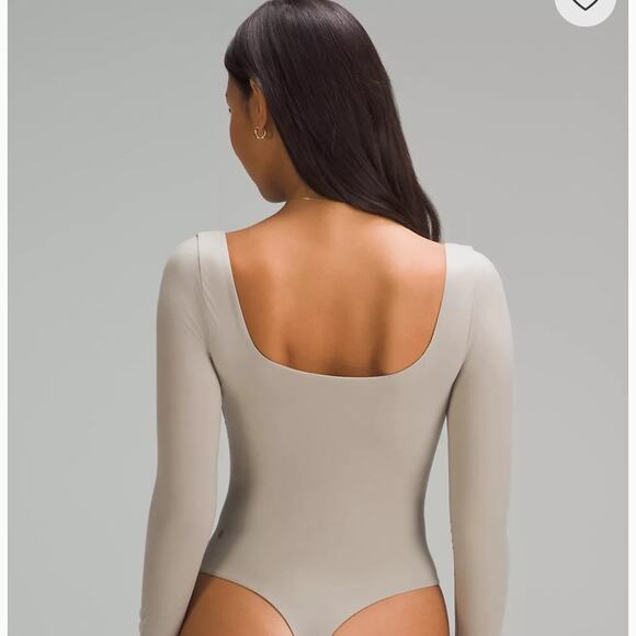 Lululemon riverstone RVST Large Ultra-Soft Nulu Square-Neck Long-Sleeve Bodysuit - Picture 3 of 6